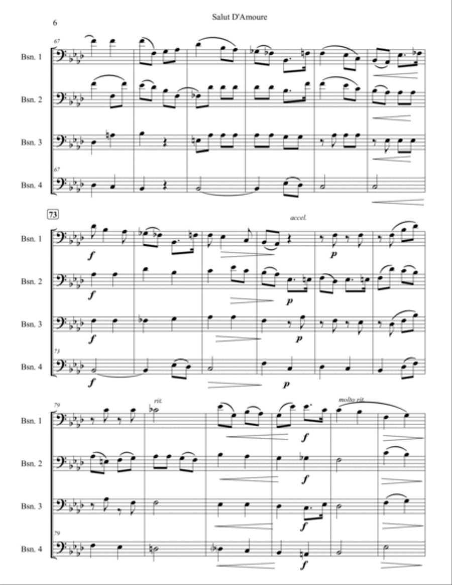 Salut De'Amoure (Liebesgruss) Woodwind Quartet scores gallery preview page 6