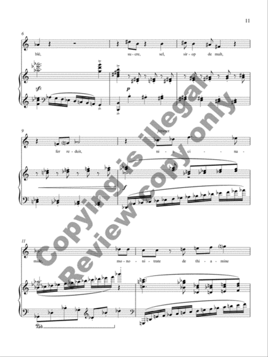Quatre Petites Chansons pour le Petit Déjeuner Piano scores gallery preview page 8