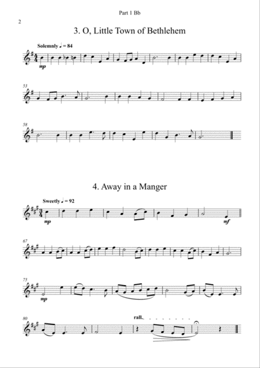 Carols for Four (or more) - Fifteen Carols with Flexible Instrumentation - Part 1 - Bb Treble Clef Concert Band scores gallery preview page 6