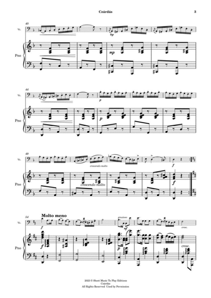 Czardas - Cello and Piano (Full Score) image number null