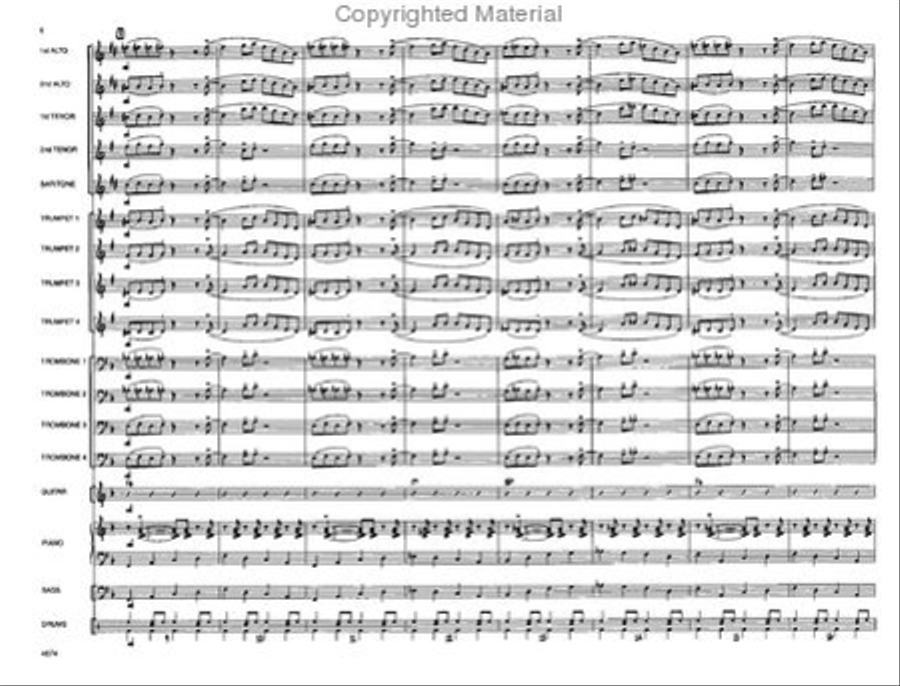 Baby Drives a Fast Car Jazz Ensemble scores gallery preview page 3