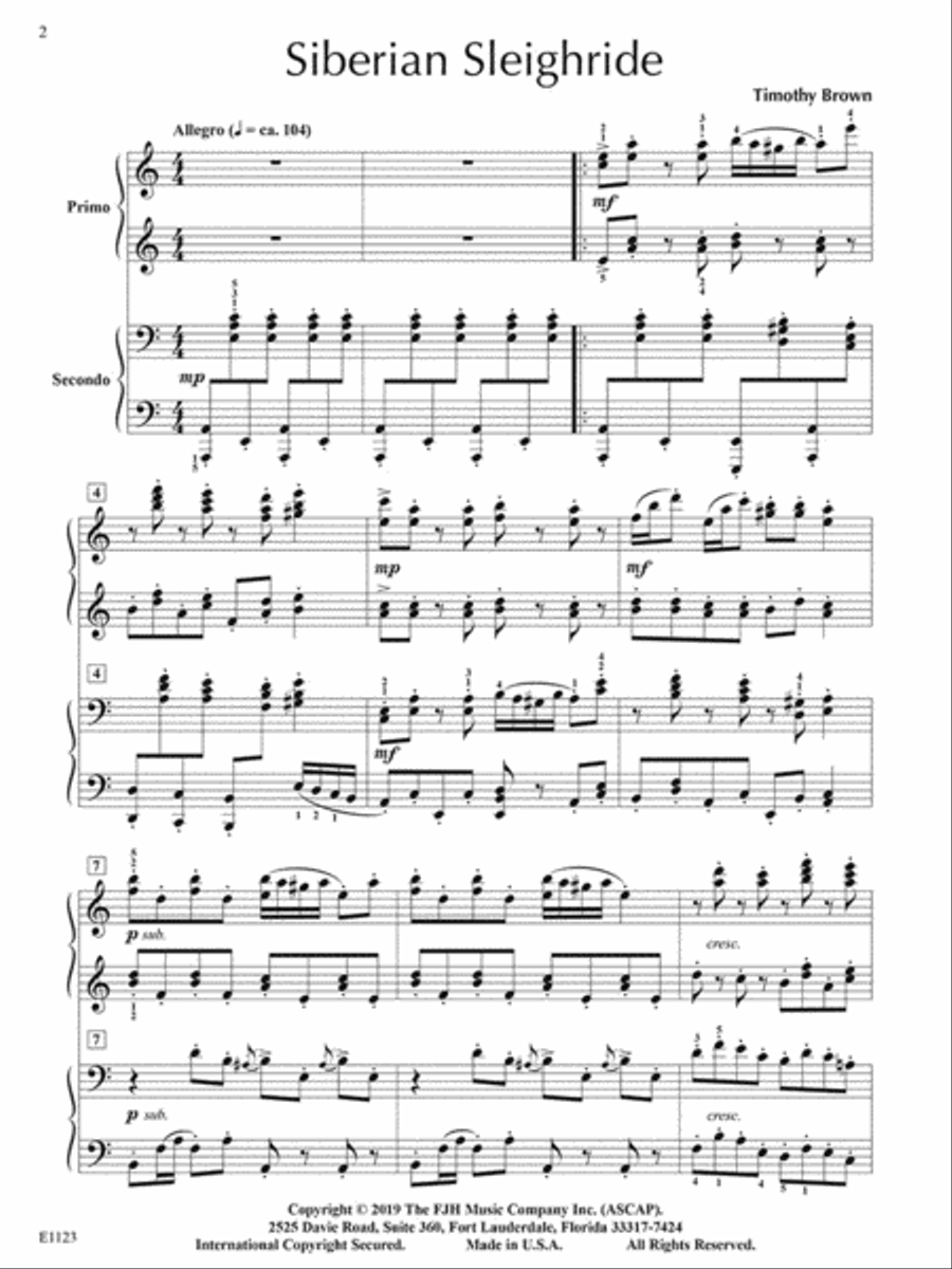 Siberian Sleighride Piano Solo scores gallery preview page 2