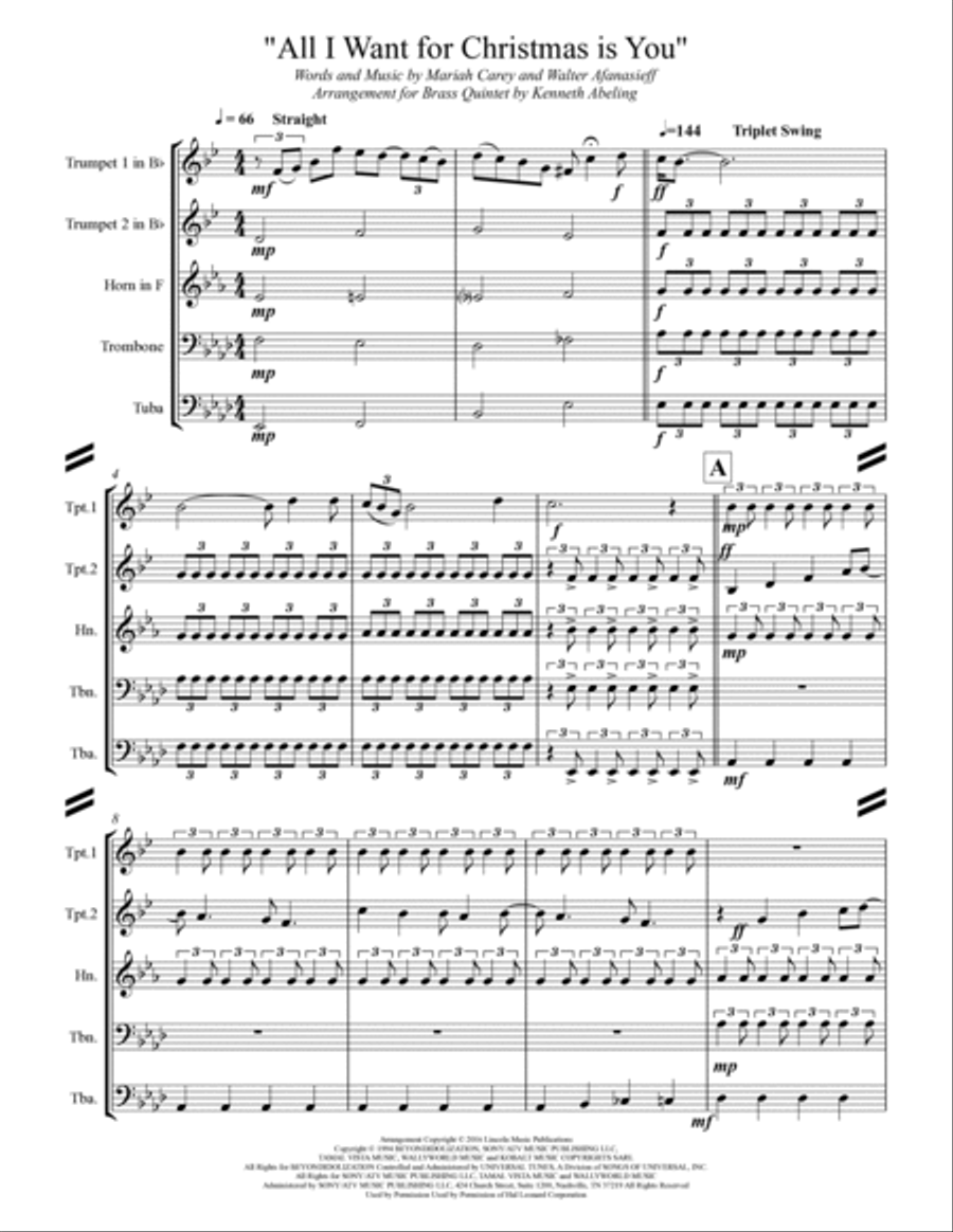 All I Want For Christmas Is You Horn scores gallery preview page 2