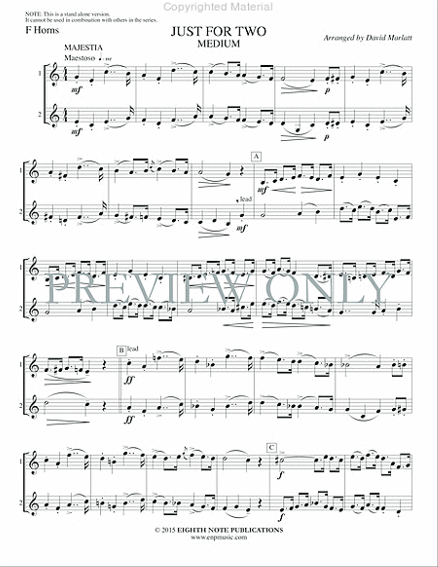 Just for Two Medium (stand alone version) Brass Duet scores gallery preview page 3