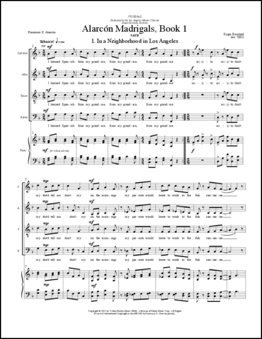 In A Neighborhood In Los Angeles 4-Part scores gallery preview page 1