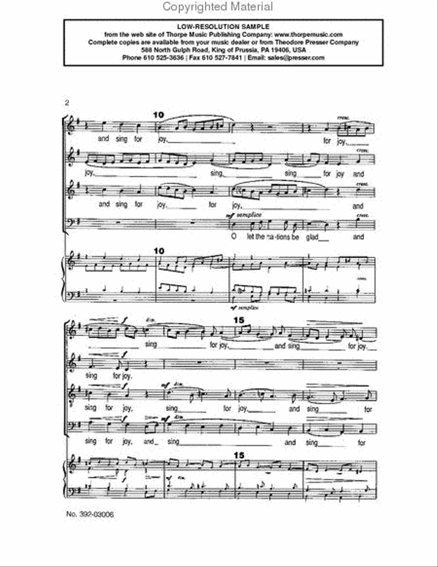 O Let The Nations 4-Part scores gallery preview page 3