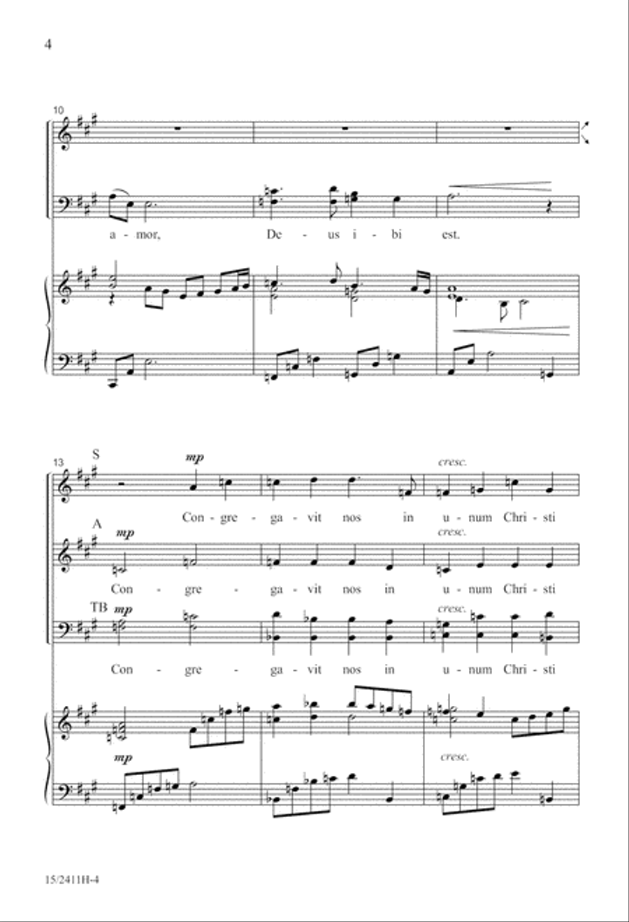 Ubi Caritas 4-Part scores gallery preview page 4