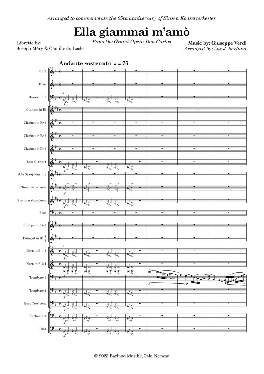 Ella giammai m'amò Concert Band scores gallery preview page 1