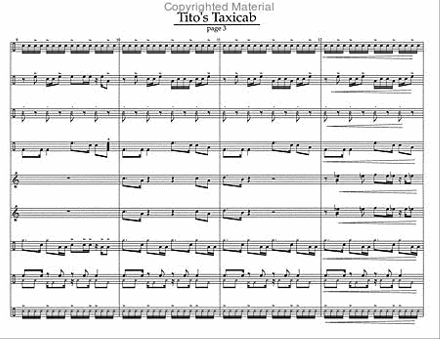 Tito's Taxicab Percussion Ensemble scores gallery preview page 5