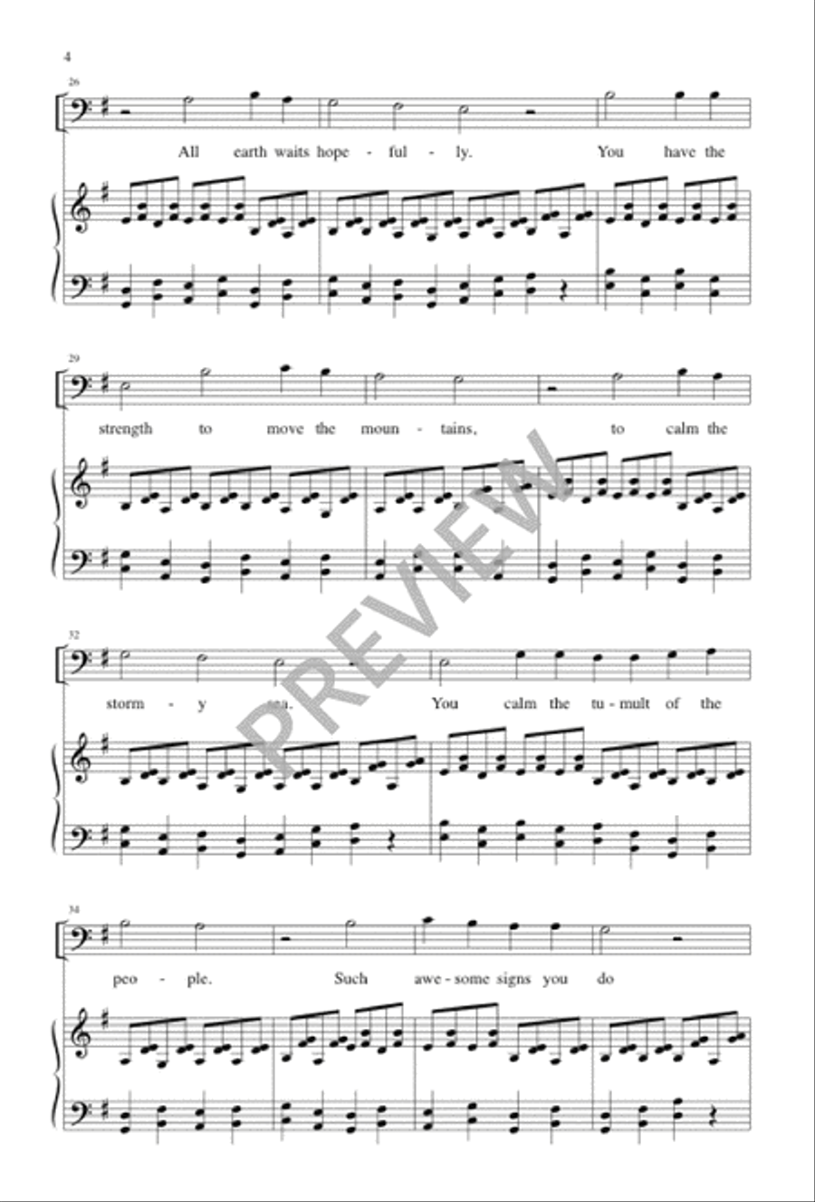Psalm 65: Praise Is Your Right, O God Unison Choir scores gallery preview page 4