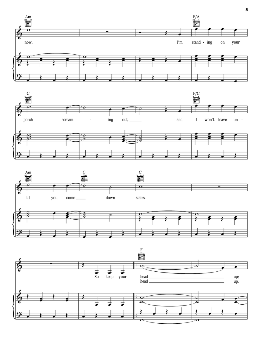 Stubborn Love Piano, Vocal, Guitar scores gallery preview page 5