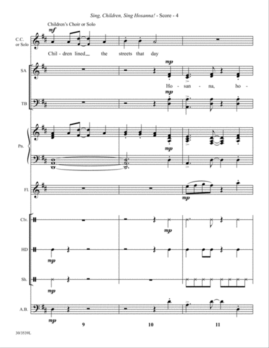 Sing, Children, Sing Hosanna! - Instrumental Ensemble Score and Parts Choir scores gallery preview page 5