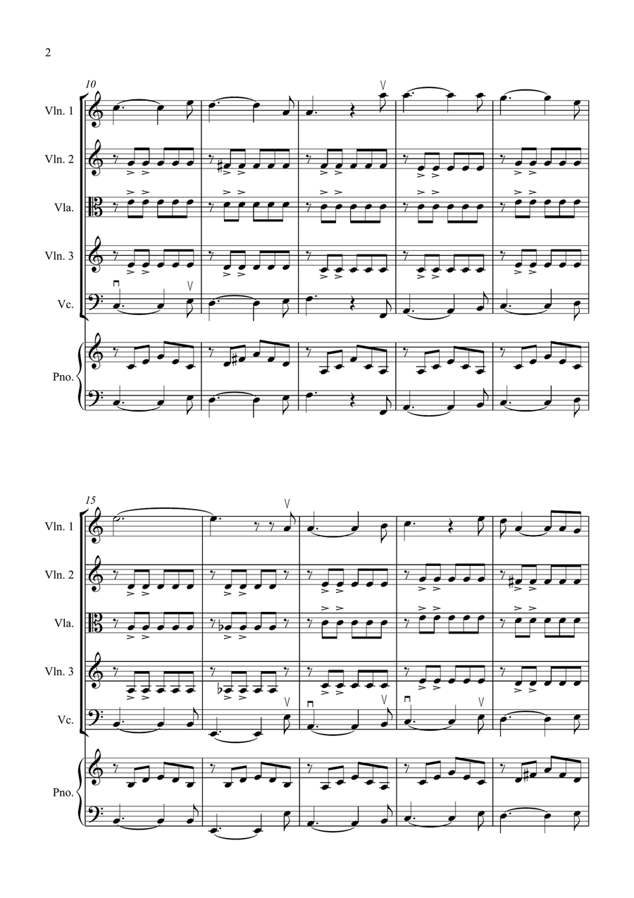 House of the Rising Sun for String Quartet String Quartet scores gallery preview page 2