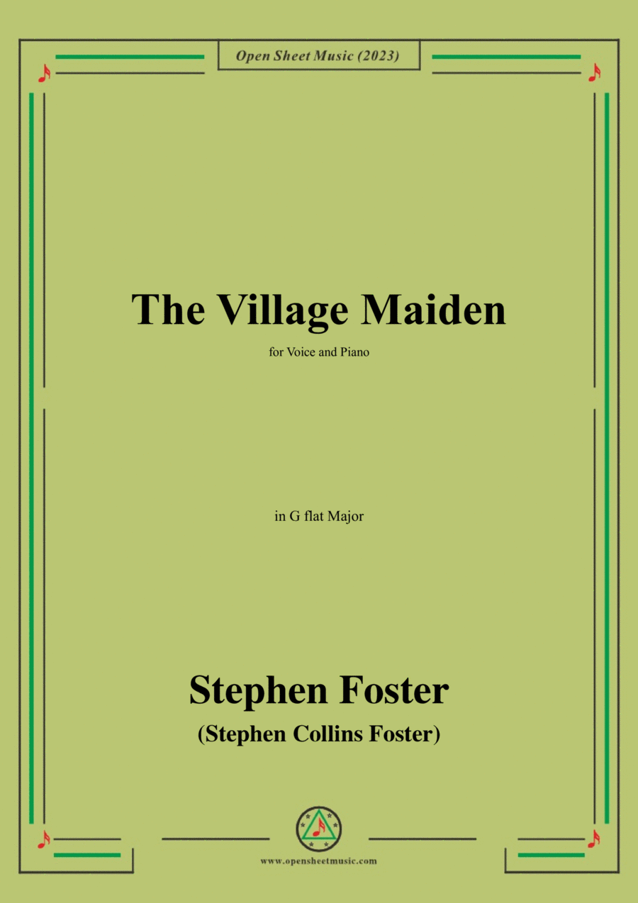 S. Foster-The Village Maiden,in G flat Major Voice scores gallery preview page 1