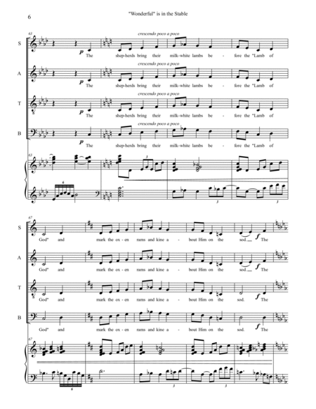 "Wonderful" is in the Stable, Christmas Carol : SATB Choir (Some Divisi) and Piano (2007 version) image number null
