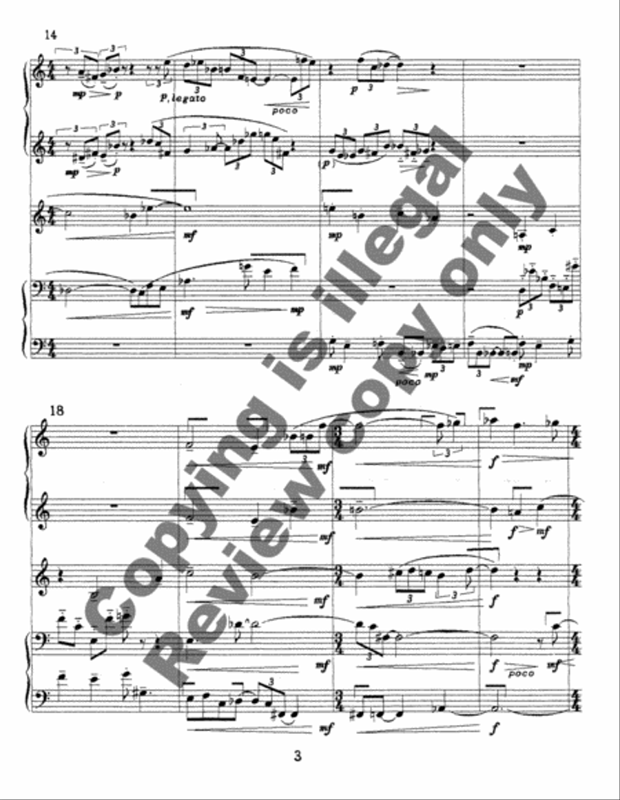 Whispered Reflections Brass Quintet scores gallery preview page 4