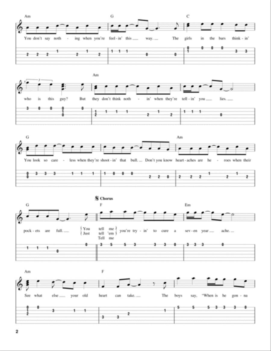 Seven Year Ache Acoustic Guitar scores gallery preview page 2