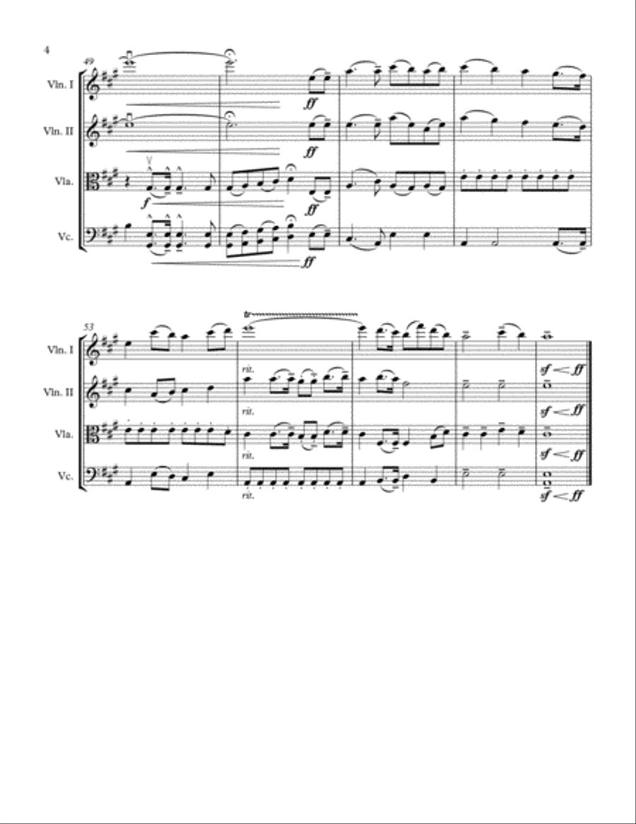Two Hands United - Две руки String Quartet scores gallery preview page 4