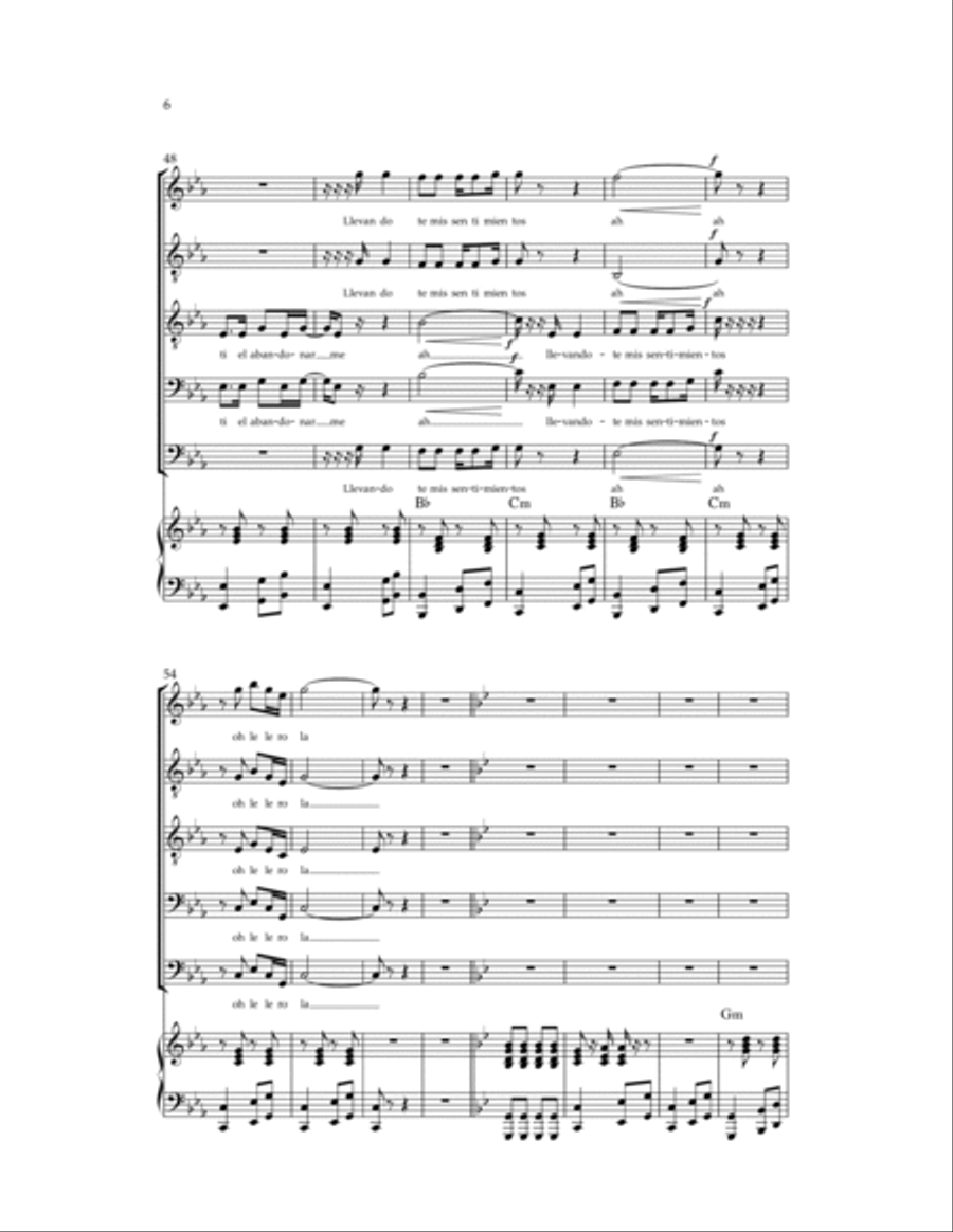 Mis Sentimientos Choir scores gallery preview page 5