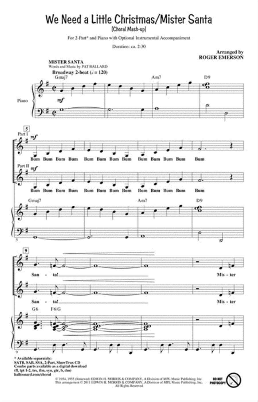 We Need a Little Christmas/Mister Santa Choir scores gallery preview page 2