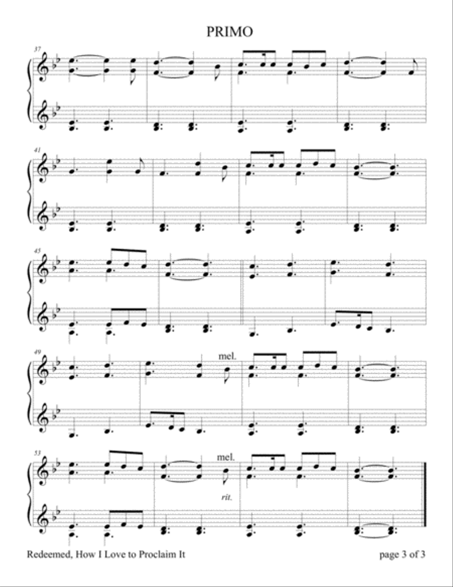 Redeemed, How I Love to Proclaim It (1 Piano, 4 Hands Duet) 1 Piano, 4-Hands scores gallery preview page 4
