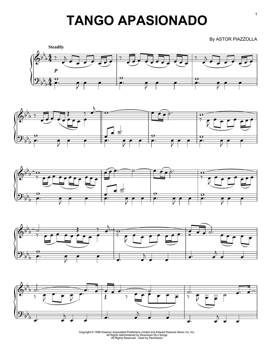 Tango Apasionado Piano Solo scores gallery preview page 1