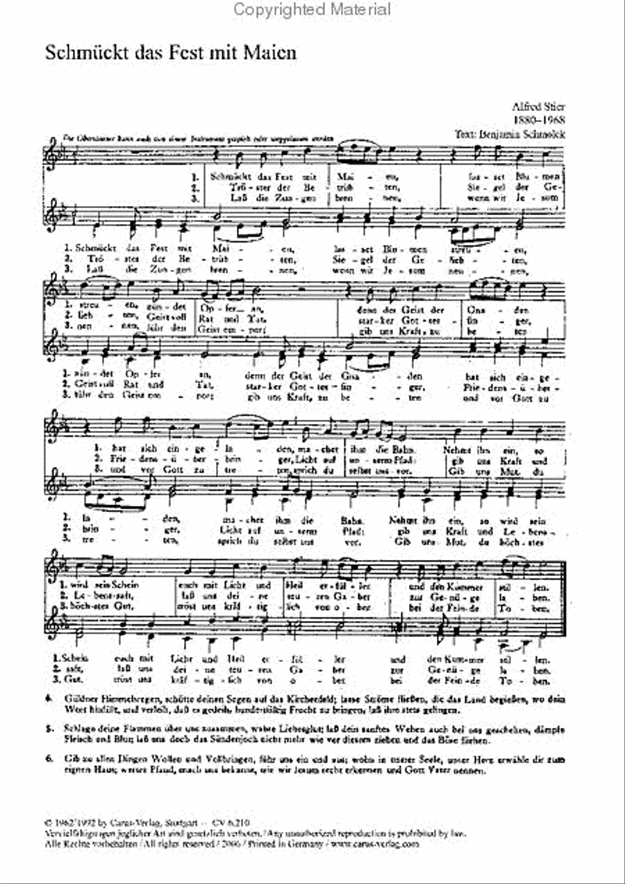 Stier: Aus meines Jammers Tiefe; Lasst uns erfreuen; Lobt Gott; Nun sei uns willkommen; Schmucket das Fest Score scores gallery preview page 2