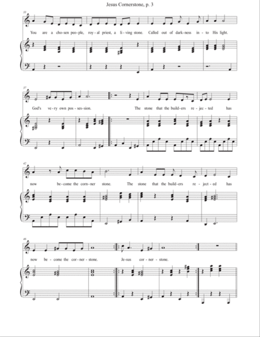 Jesus Cornerstone (Living Stones) Unison Choir scores gallery preview page 3