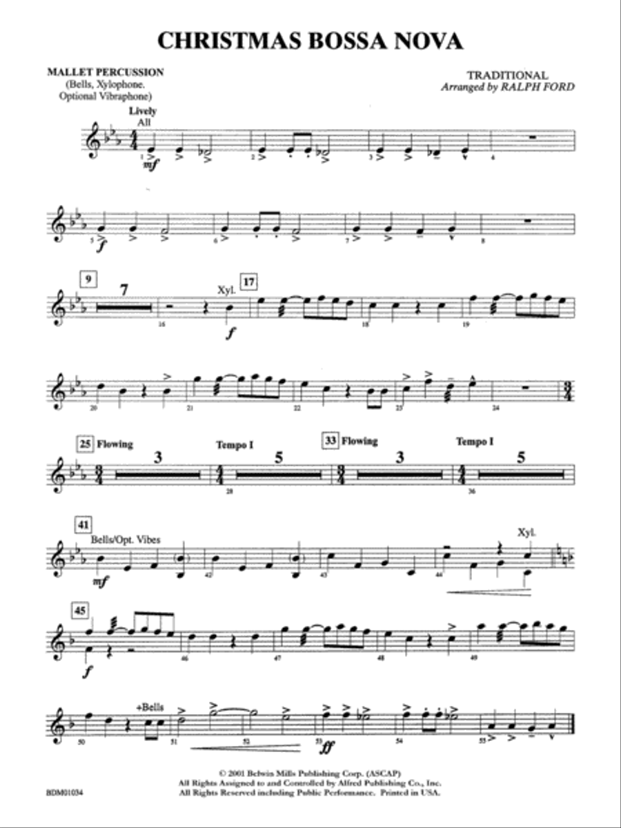 Christmas Bossa Nova: Mallets Concert Band scores gallery preview page 1
