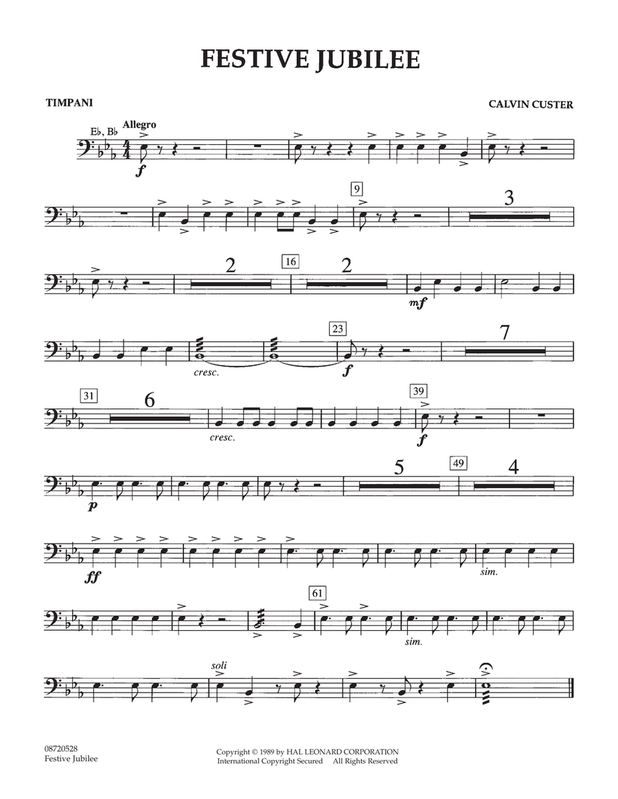 Festive Jubilee - Timpani Concert Band scores gallery preview page 1