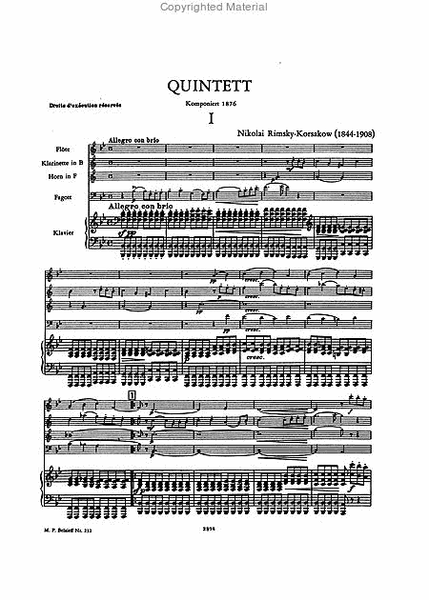 Quintet in Bb Major Op. posthumous