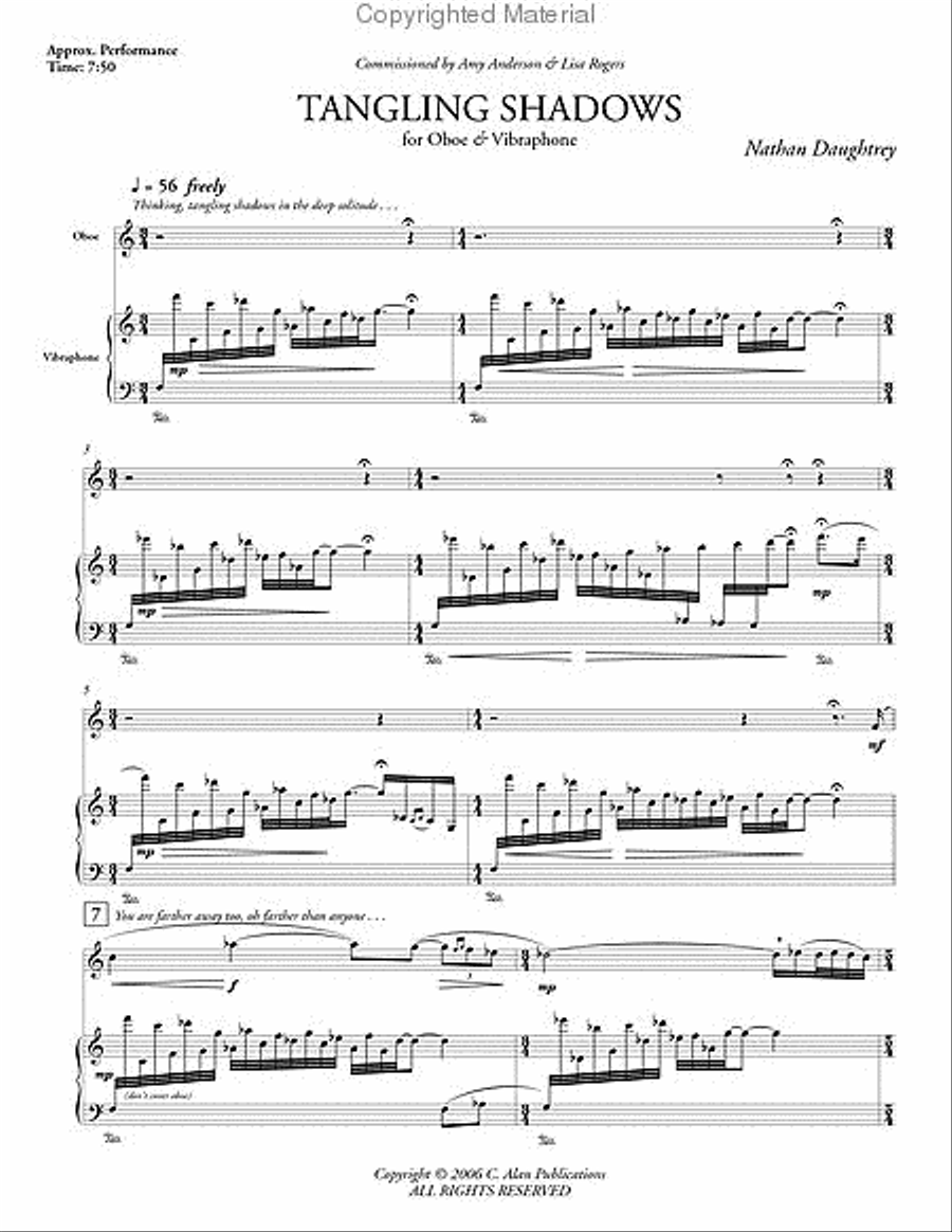 Tangling Shadows, Verion 1 Oboe scores gallery preview page 2