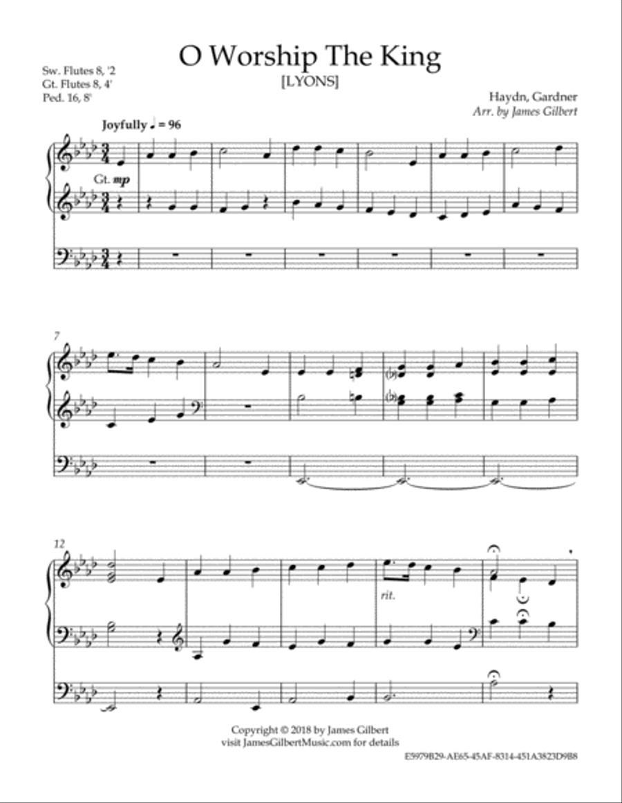O Worship The King O Worship The King Organ Solo scores gallery preview page 2