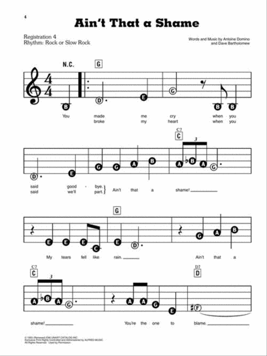 Songs of the 1950s – The New Decade Series Electronic Keyboard scores gallery preview page 6