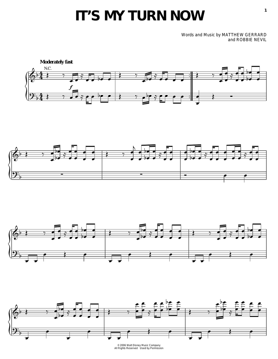 It's My Turn Now It's My Turn Now Piano, Vocal, Guitar scores gallery preview page 1