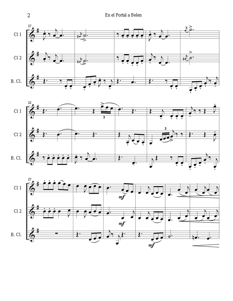 In Bethlemen's Cradle for Clarinet Trio Clarinet Trio scores gallery preview page 2