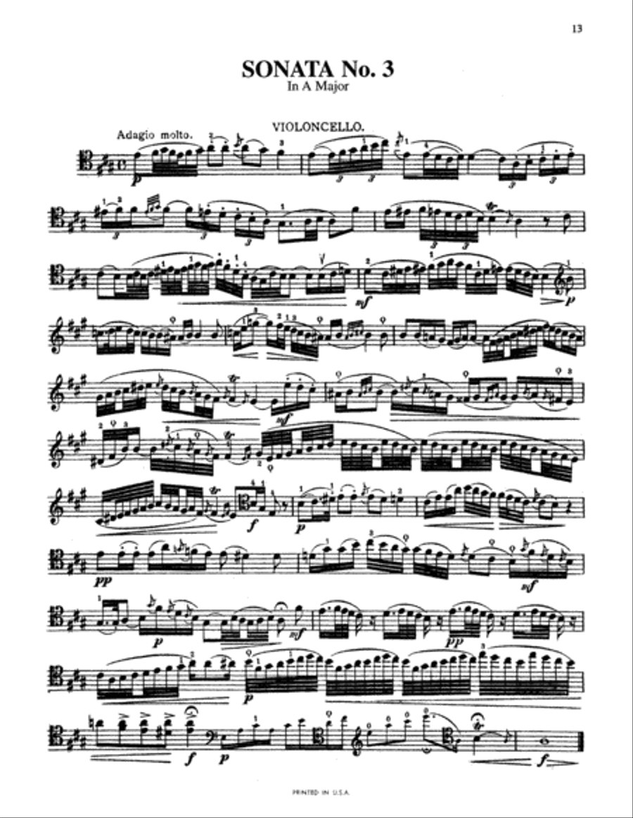 Boccherini: Three Sonatas for Cello and Piano Piano Accompaniment scores gallery preview page 1