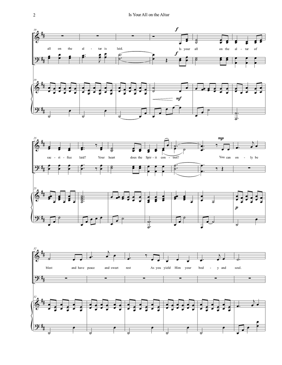 Is Your All on the Altar 4-Part scores gallery preview page 2