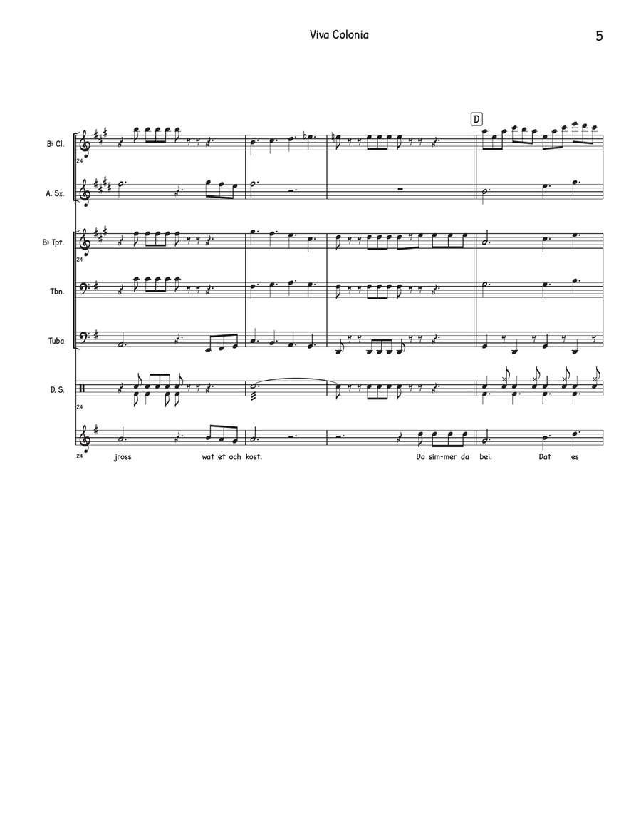 Viva Colonia Small Ensemble scores gallery preview page 5