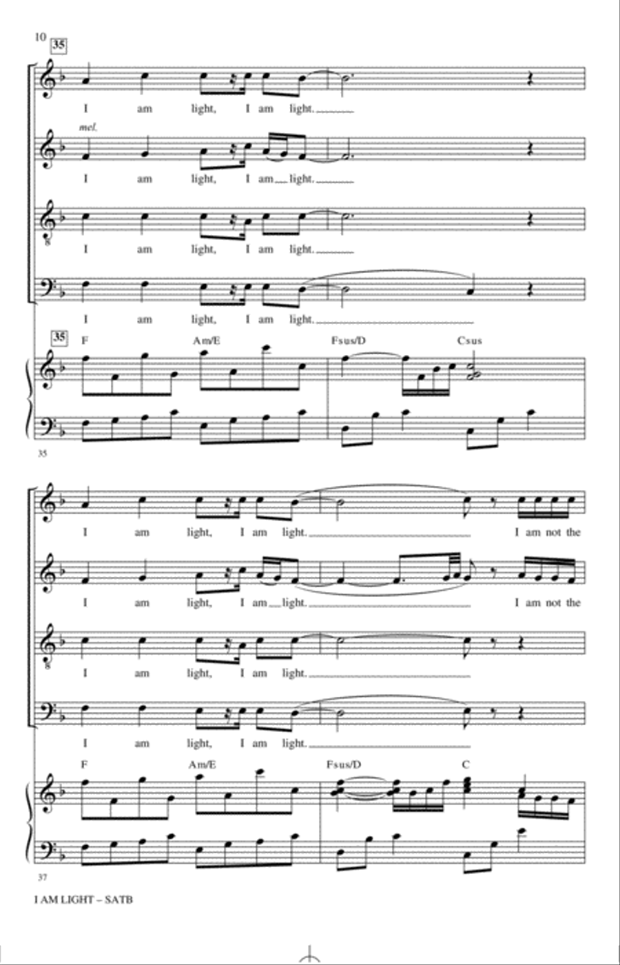 I Am Light (arr. Mark Hayes and Kimberly Lilley) 4-Part scores gallery preview page 9
