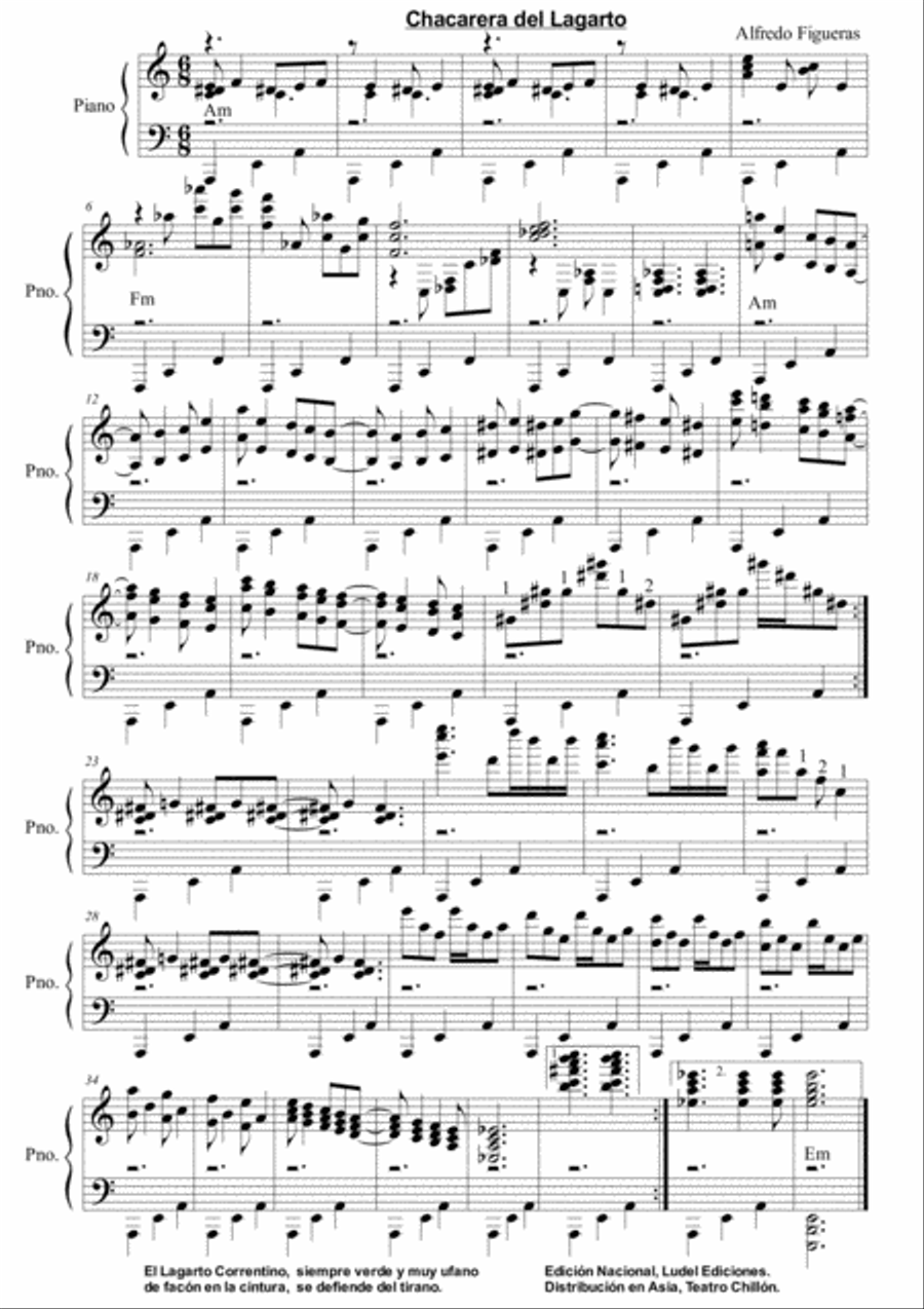 Chacareras Salchicheras Dachshund Alfredo Figueras Piano Piano Solo scores gallery preview page 2
