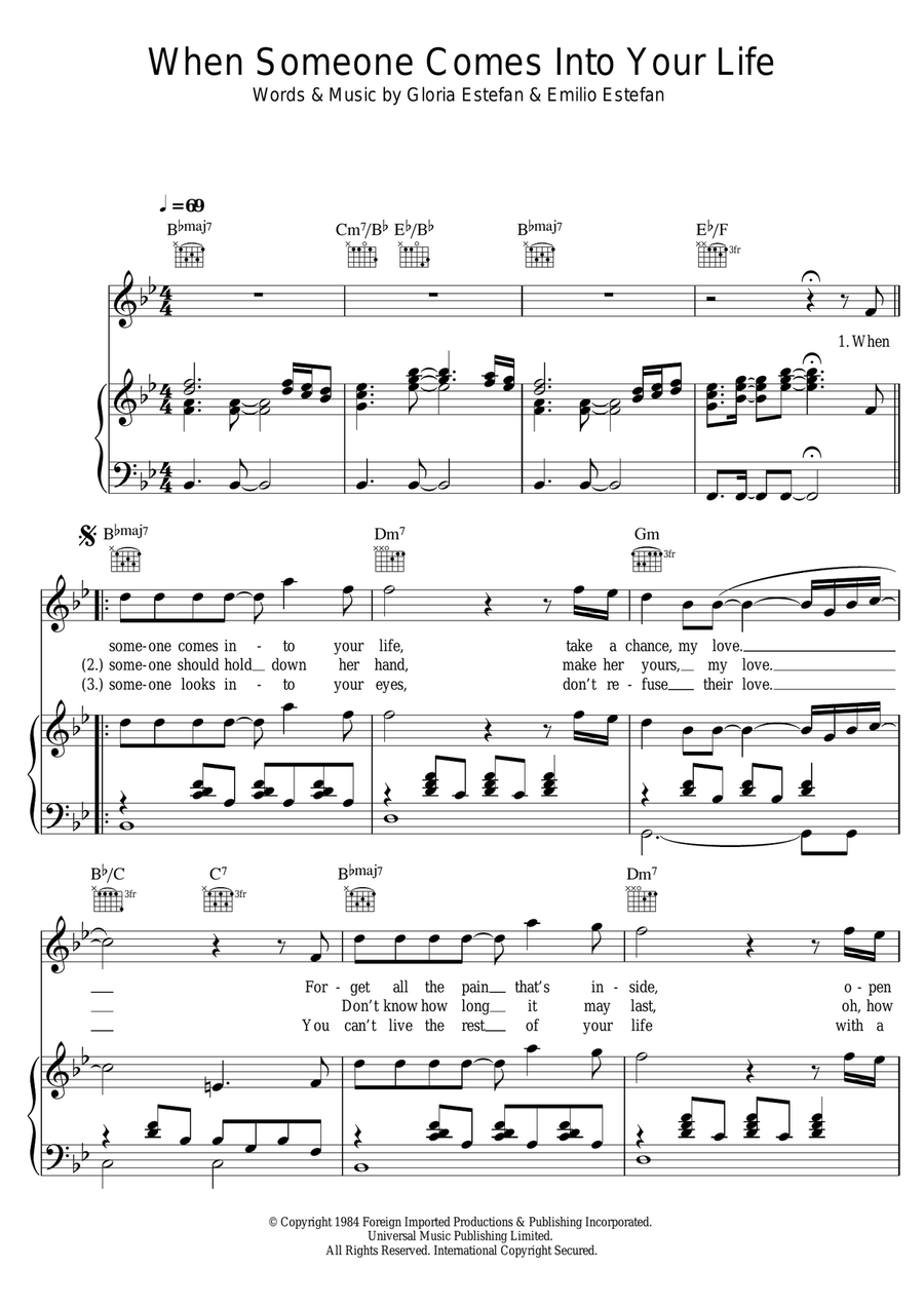 When Someone Comes Into Your Life Piano, Vocal scores gallery preview page 1