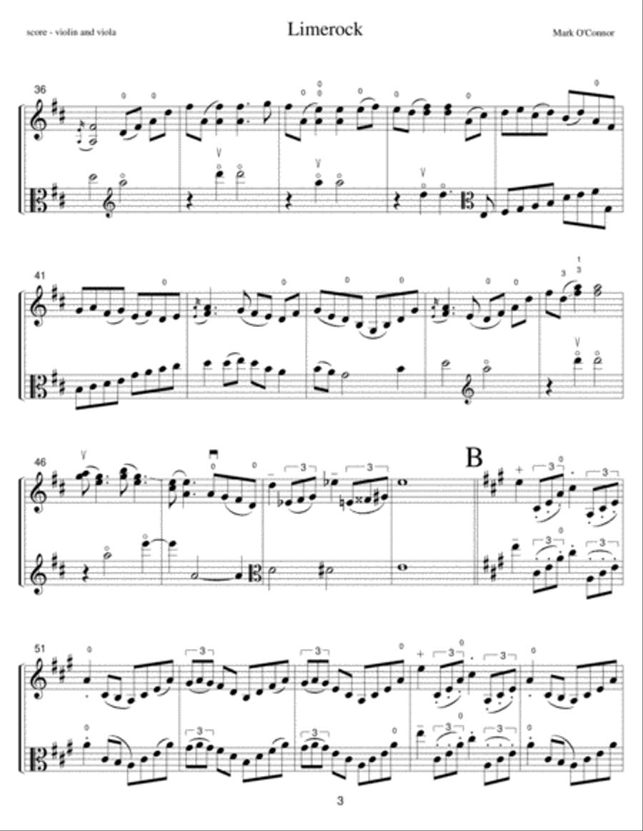 Limerock (score - vln, vla) String Duet scores gallery preview page 6