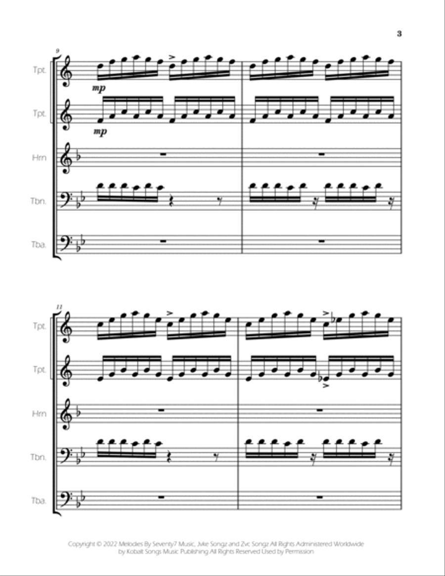 Golden Hour Golden Hour Brass Quintet scores gallery preview page 3