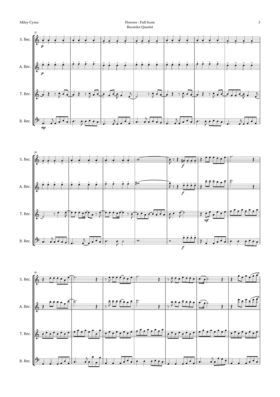Flowers Recorder scores gallery preview page 3