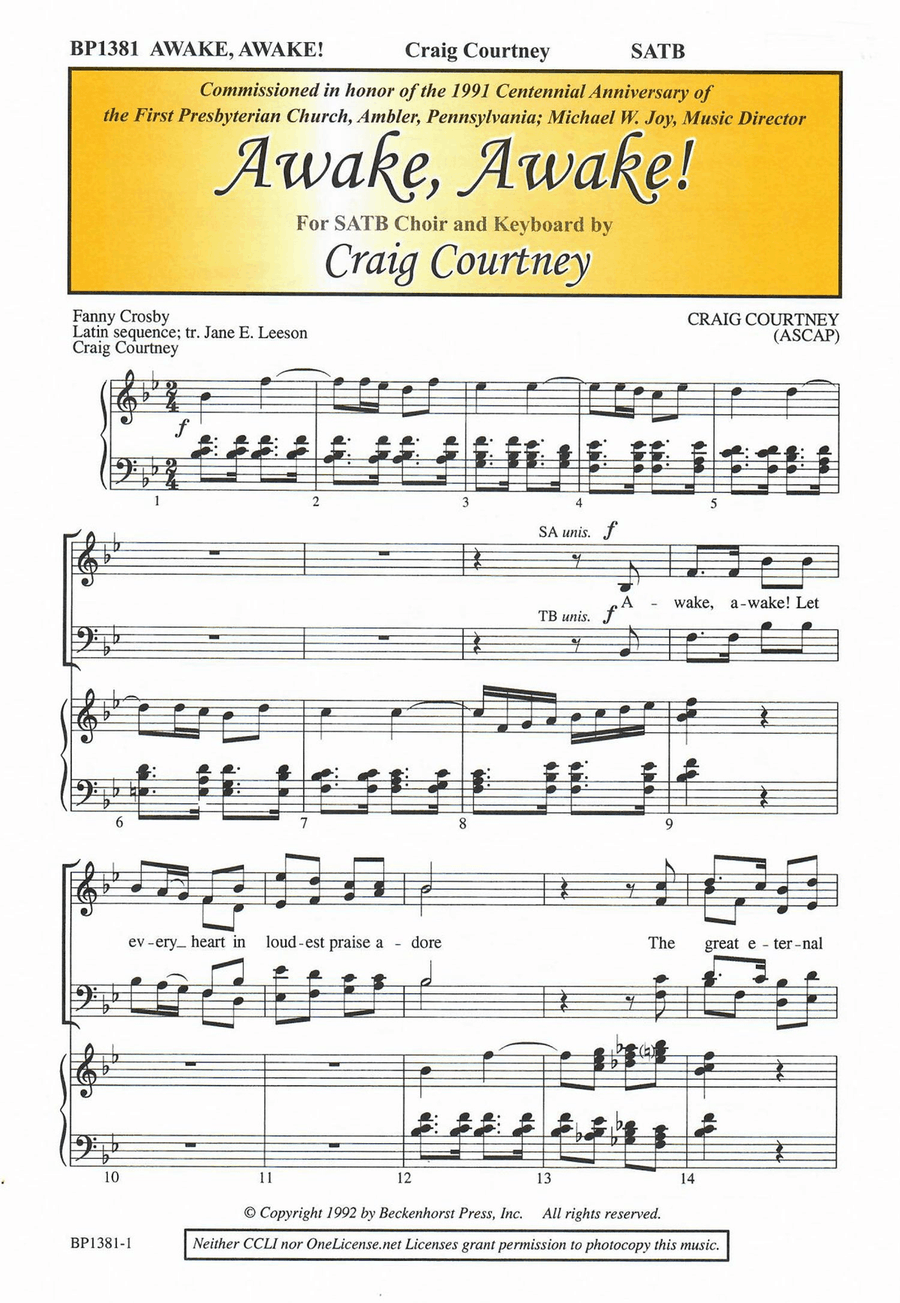 Awake, Awake! Awake, Awake! 4-Part scores gallery preview page 1