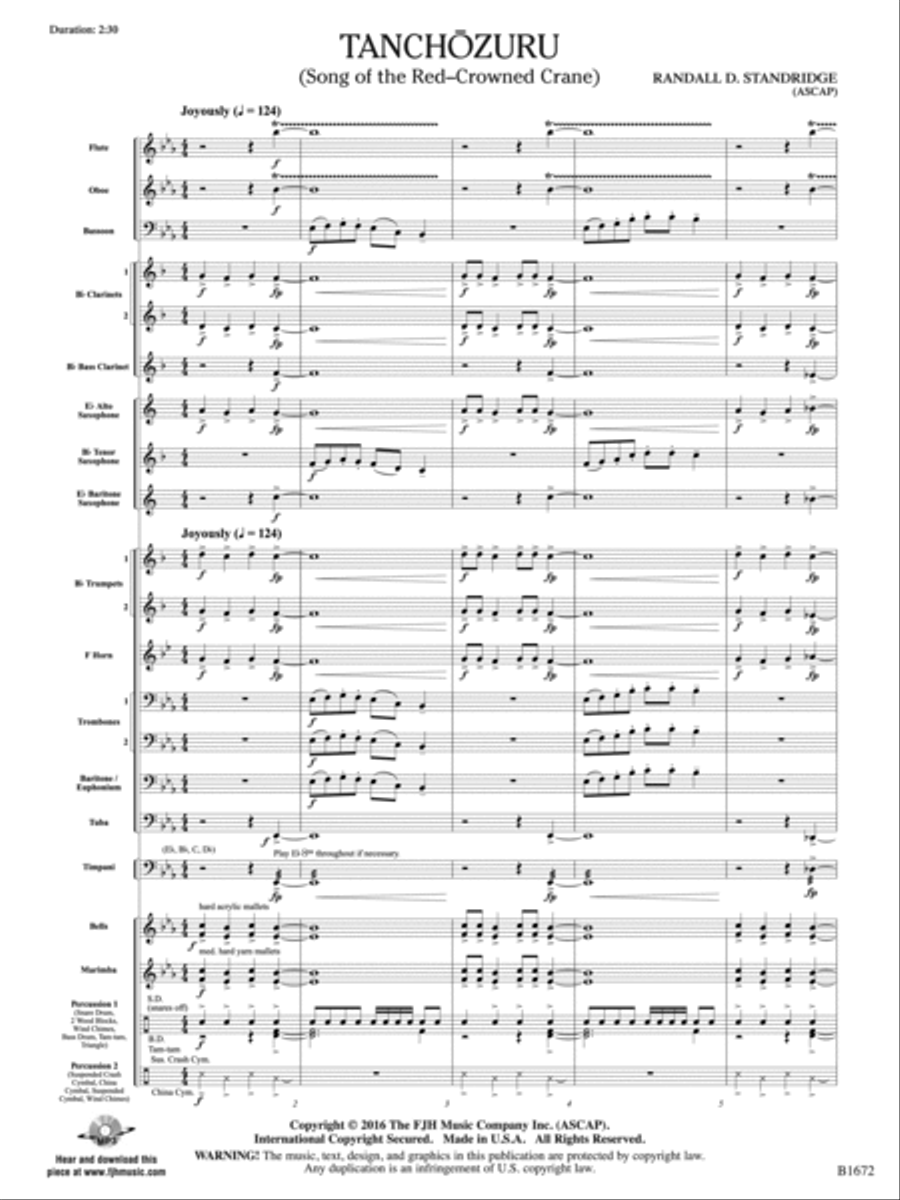 Tanchozuru: Score by Randall Standridge - Concert Band