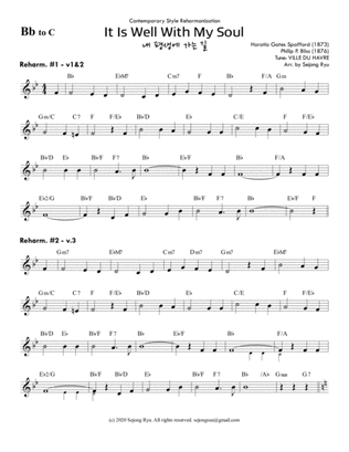 Book cover for It Is Well With My Soul (Reharmonization Lead Sheet) 내 평생에 가는 길