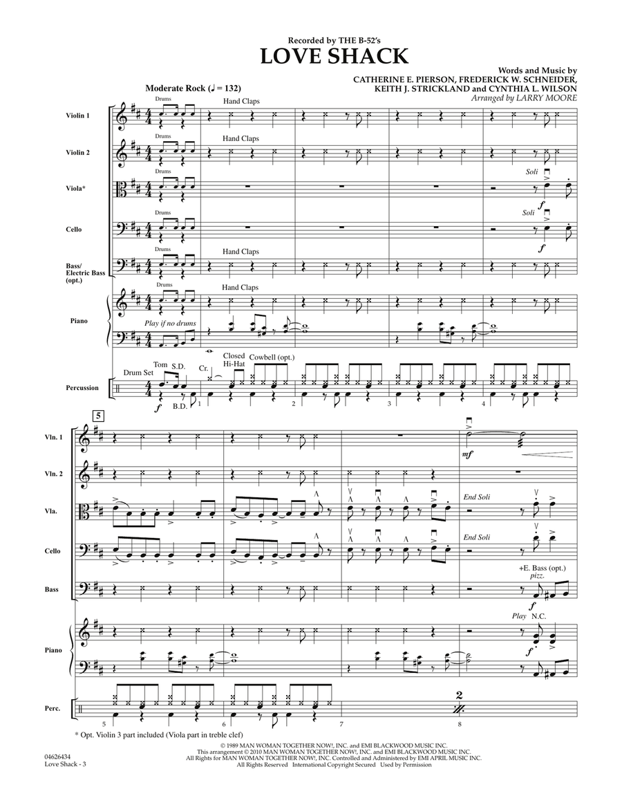 Love Shack - Full Score Orchestra scores gallery preview page 2