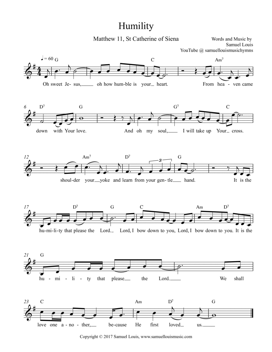 Humility Piano Solo scores gallery preview page 1